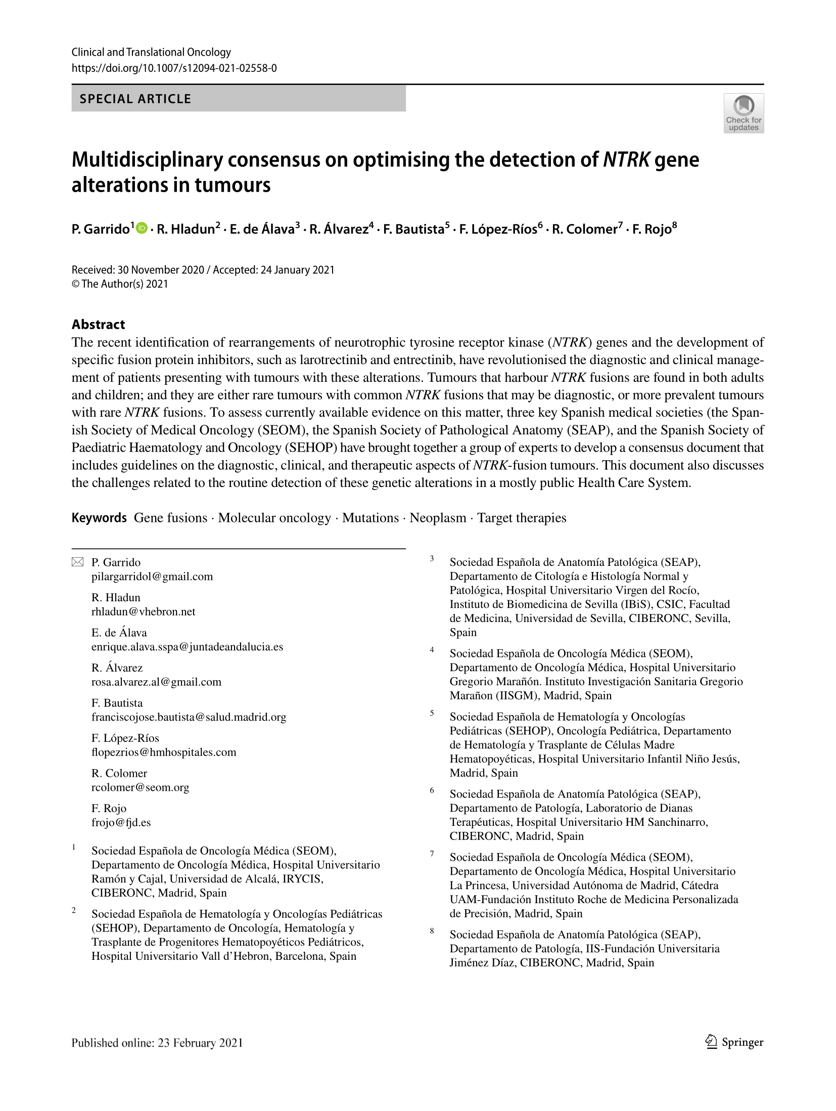 Optimising the detection of NTRK gene alterations